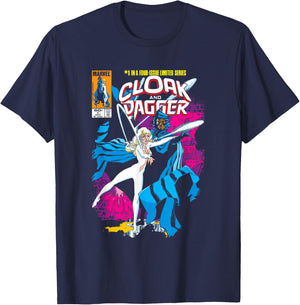 Cloak And Dagger Comic Cover T-Shirt - T-Shirt | Navy