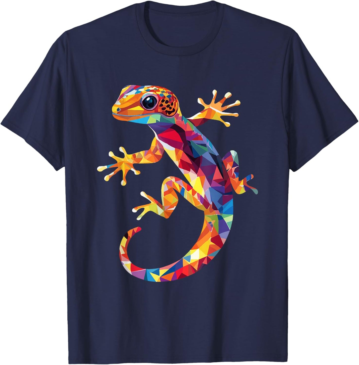Leopard Gecko Color Pop Art Gecko Lovers , Black, S T-Shirt - T-Shirt | Navy