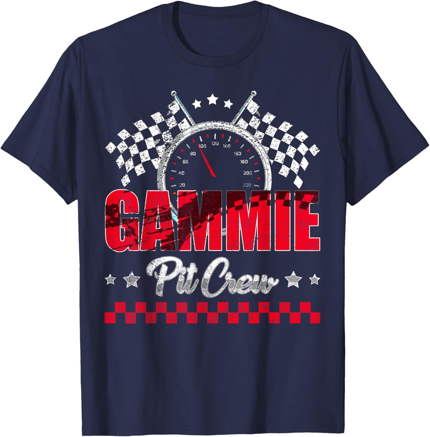 Race Car Birthday Party Racing Family Gammie Pit Crew T-Shirt - T-Shirt | Navy
