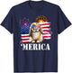 USA Flag 4th July Merica Mini Holland Lop Bunny Rabbit Lover T-Shirt - T-Shirt | Navy
