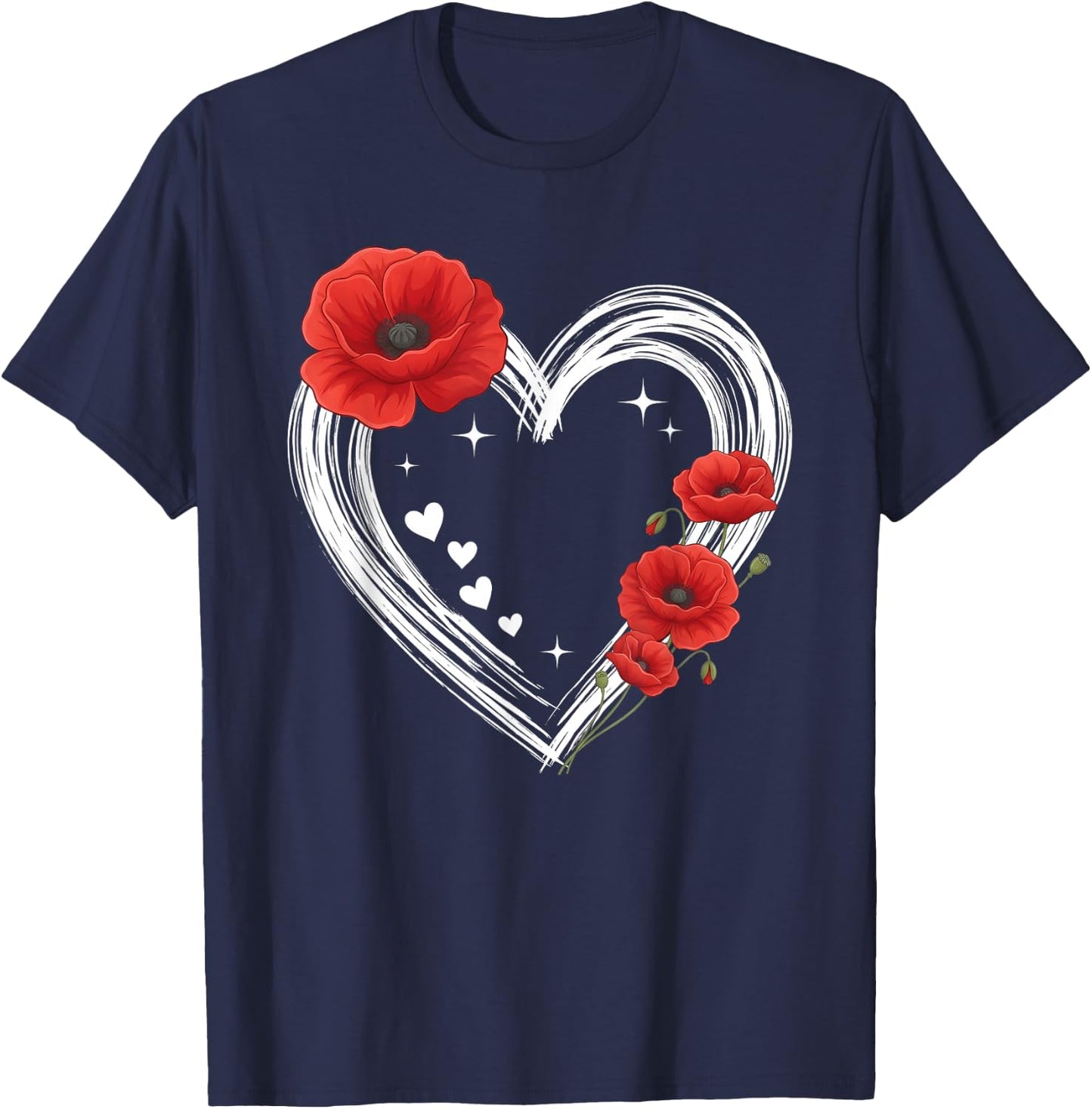 Cœur Coquelicot T-Shirt - T-Shirt | Navy