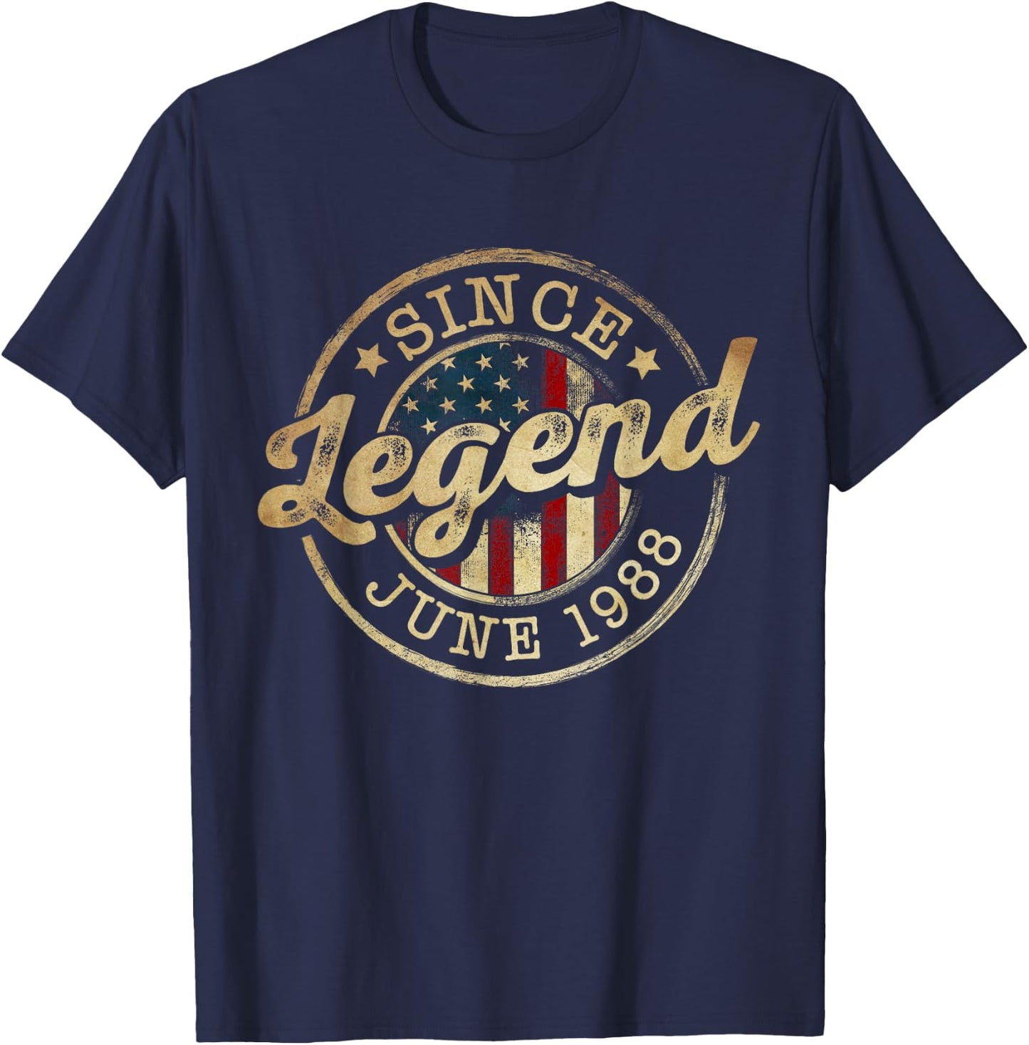 Legend Since June 1988 Vintage 38th Birthday Classic T-Shirt - T-Shirt | Navy