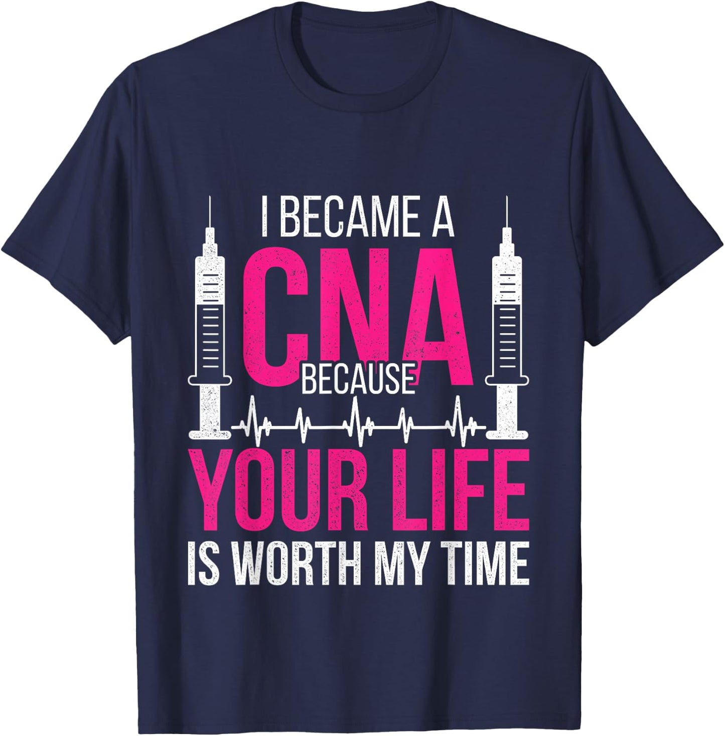 I Became A CNA Shirt Nursing Assistant Gift T-Shirt - T-Shirt | Navy