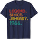 Legend Since January 1966 Men Women Birthday 1966 Vintage T-Shirt - T-Shirt | Navy