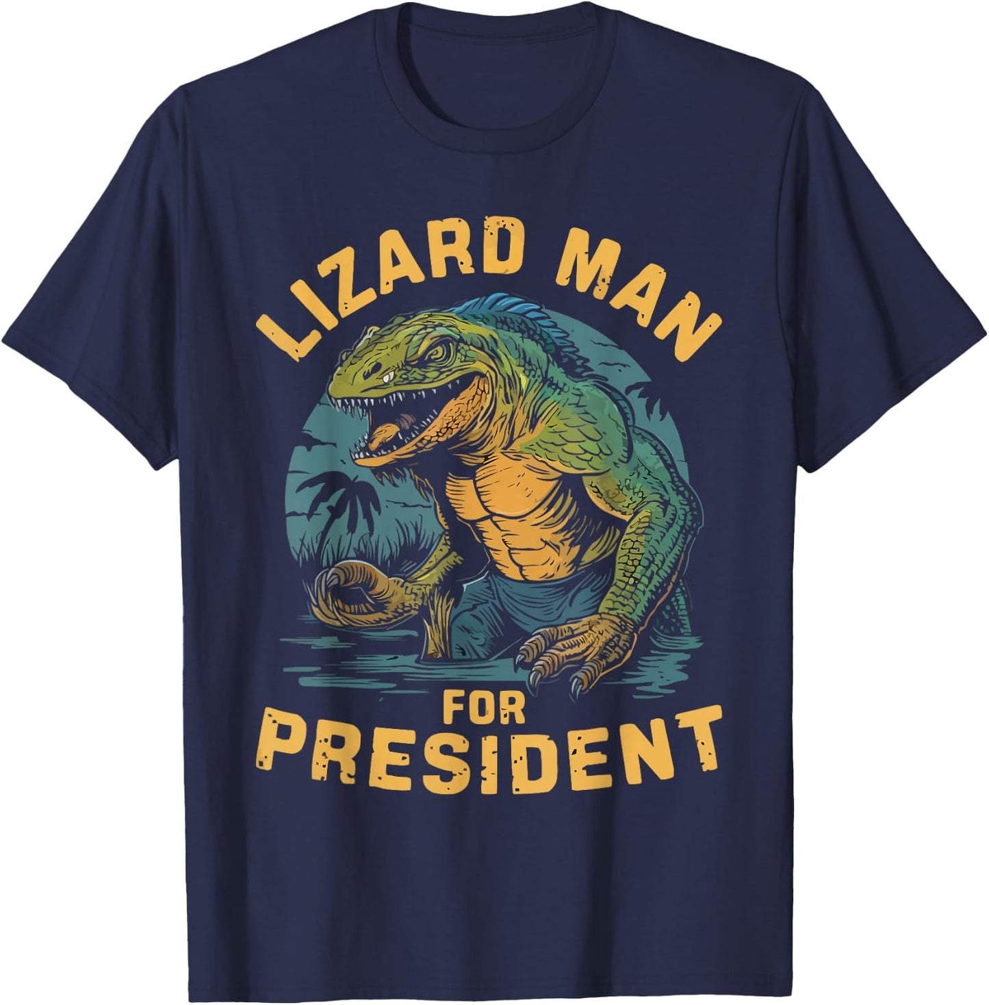 Lizard Man of Scape Ore Swamp Cryptozoology Cryptid T-Shirt - T-Shirt | Navy