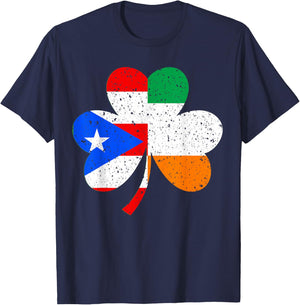 St Patricks Day Ireland Irish Puerto Rican Gift T-Shirt - T-Shirt | Navy