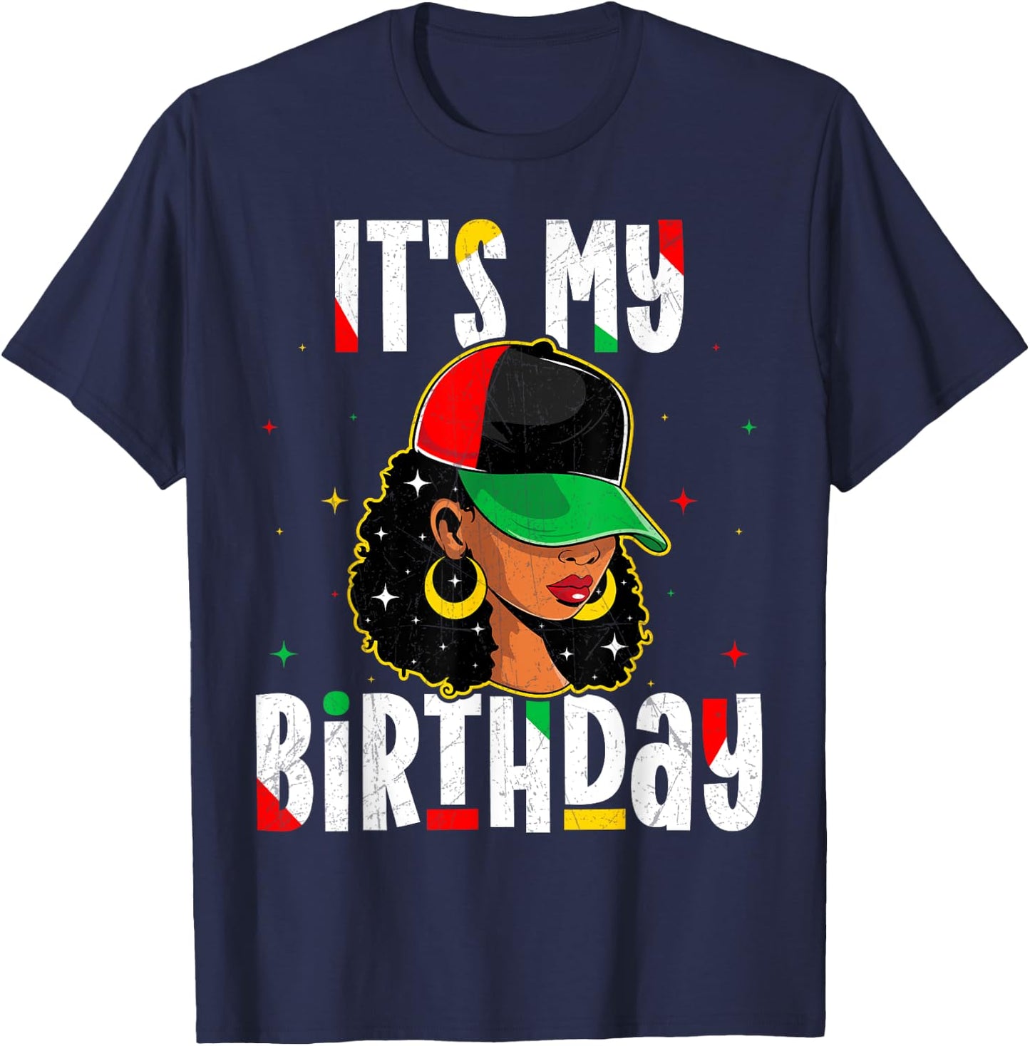 Juneteenth Its My Birthday 1865 American African Black Women T-Shirt - T-Shirt | Navy