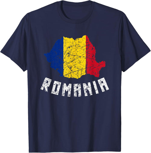 Romanian Flag Of Romania European Distressed Men Women Kids