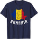 Romanian Flag Of Romania European Distressed Men Women Kids T-Shirt - T-Shirt | Navy
