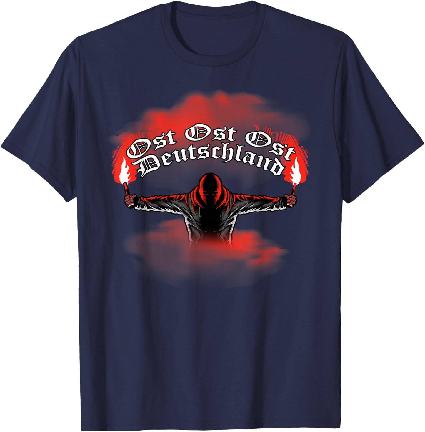 East Germany - Pyrotechnics - Pyro - Bengalo - Red , black T-Shirt - T-Shirt | Navy