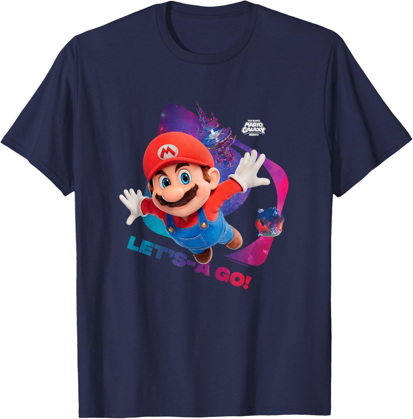The Super Mario Galaxy Movie Let’s-A Go! T-Shirt - T-Shirt | Navy