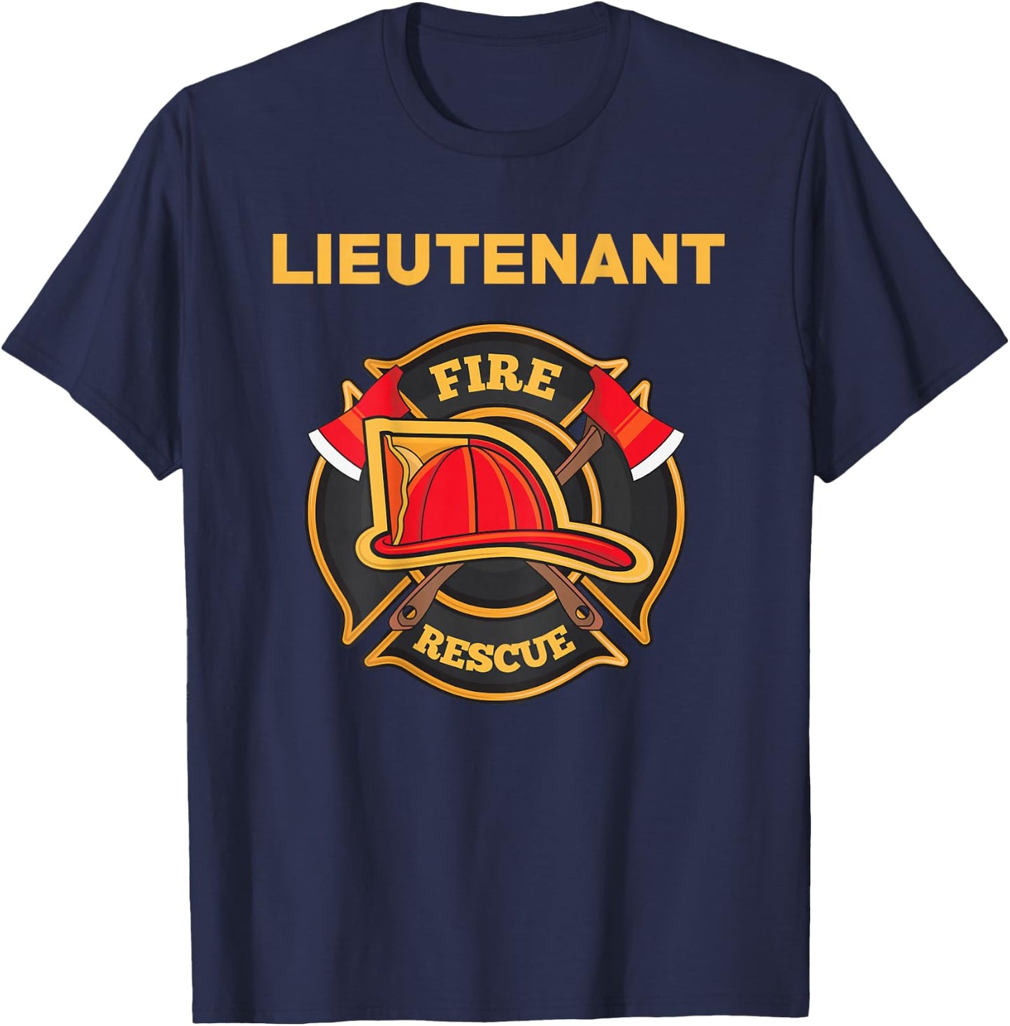 Fire Rescue Lieutenant Department for Firefighters T-Shirt - T-Shirt | Navy