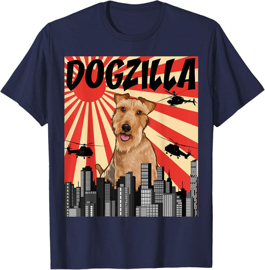 Funny Retro Japanese Dogzilla Welsh Terrier T-Shirt - T-Shirt | Navy