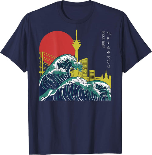 Retro Japan Welle grunge Anime Vaporwave Skyline Düsseldorf