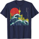 Retro Japan Welle grunge Anime Vaporwave Skyline Düsseldorf T-Shirt - T-Shirt | Navy