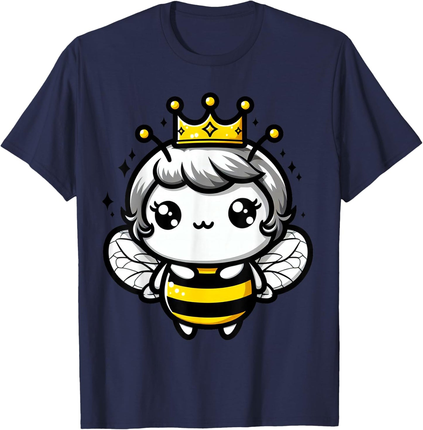 Queen Bee Crown Women Men Girls Honey Hive Bee Keeper Bee T-Shirt - T-Shirt | Navy
