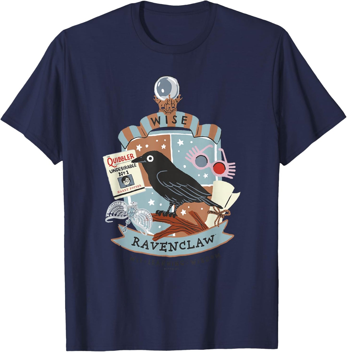 Harry Potter: Deathly Hallows 2 Wise Ravenclaw Badge T-Shirt - T-Shirt | Navy