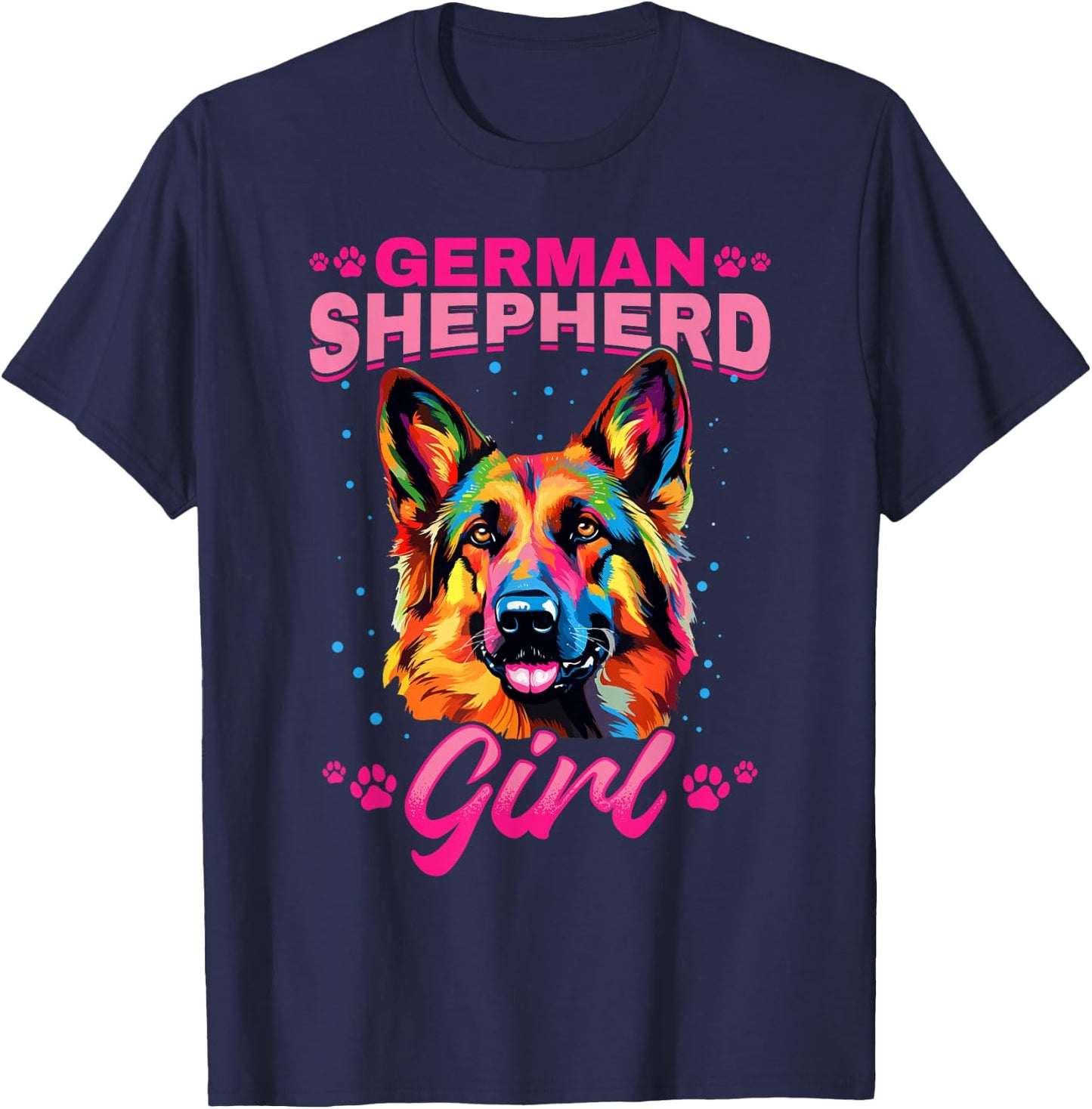 German Shepherd Dog Breed German Shepherd Girl T-Shirt - T-Shirt | Navy