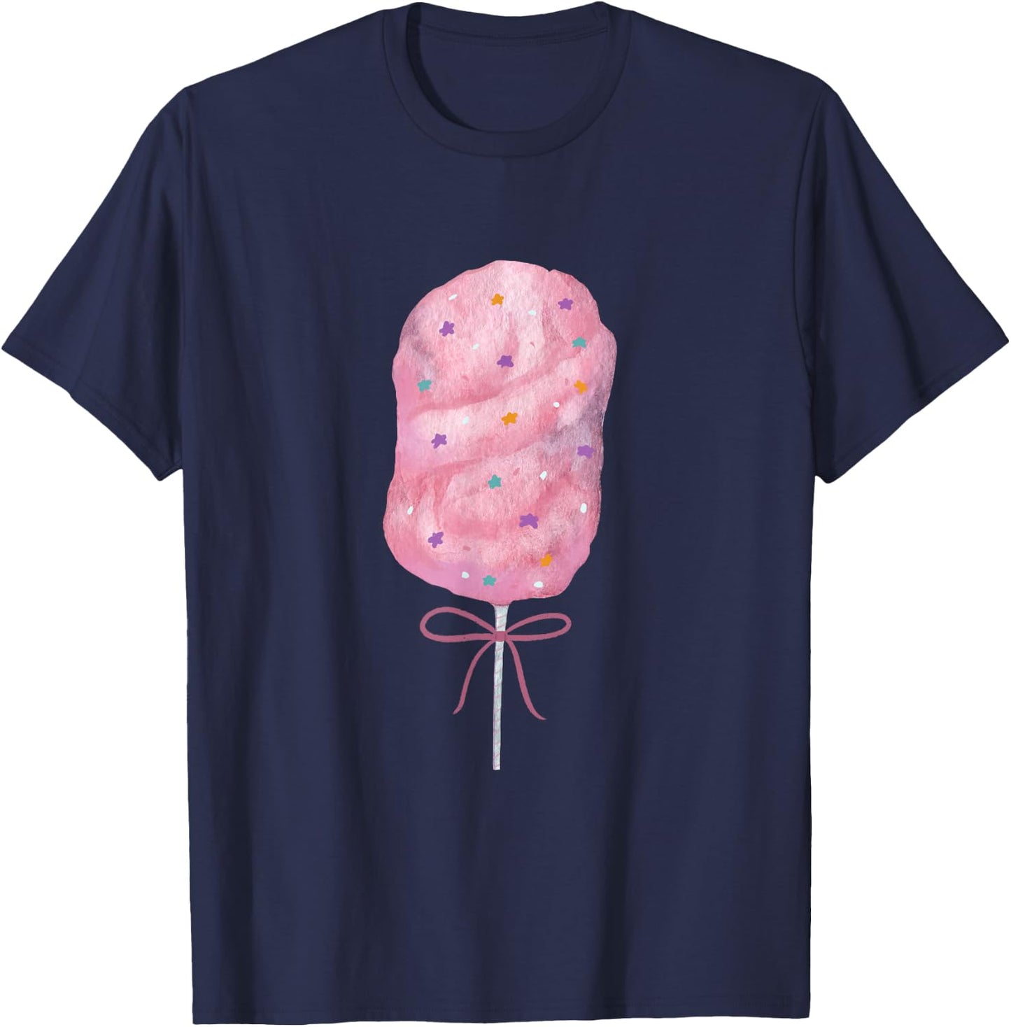 Pink Cotton Candy State Fair Food , black T-Shirt - T-Shirt | Navy