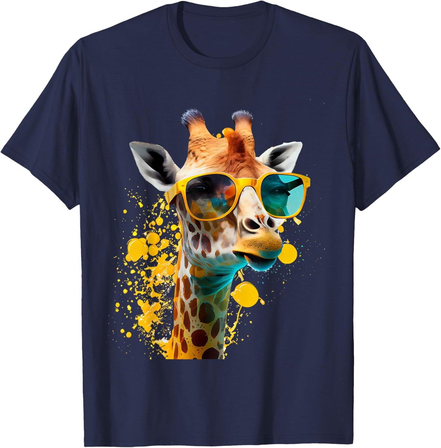 Giraffe Sunglasses T-Shirt - T-Shirt | Navy