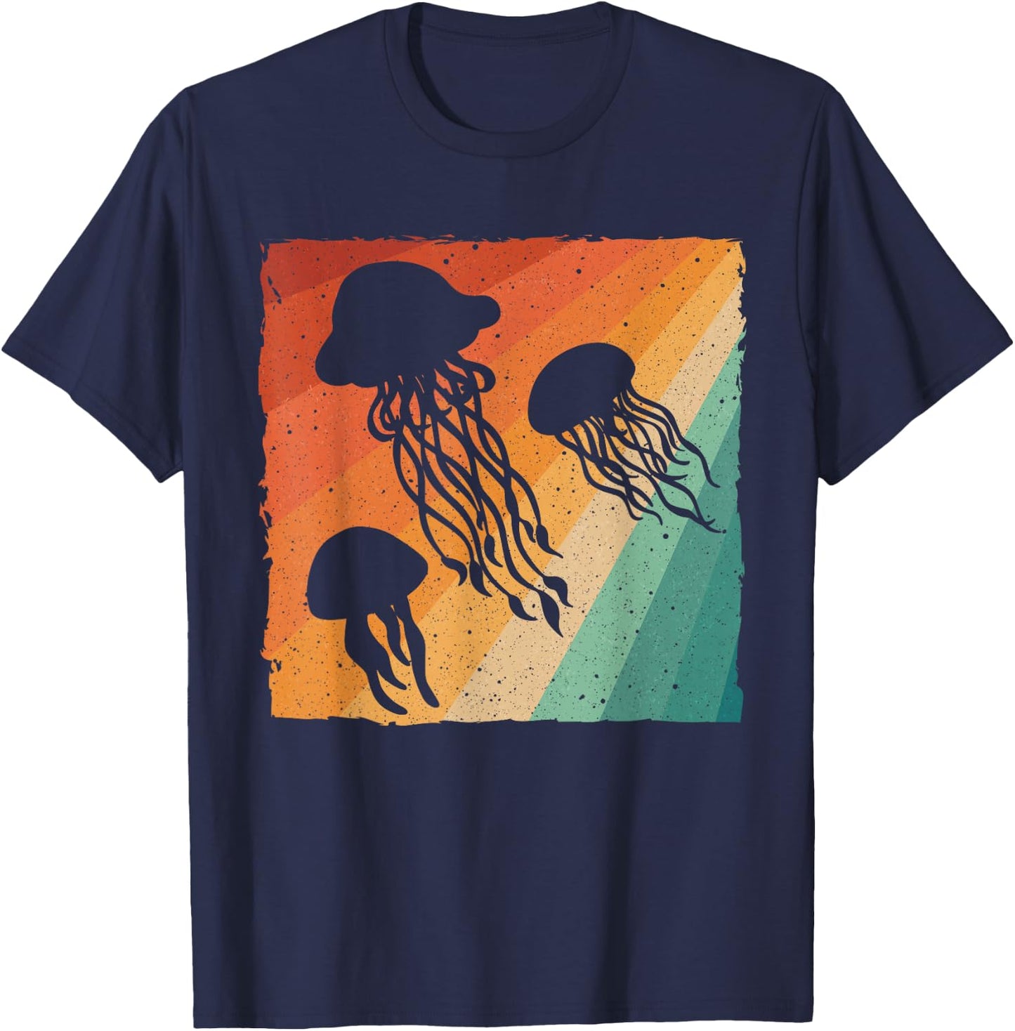 Funny Jellyfish Design For Kids Men Women Vintage Jellyfish T-Shirt - T-Shirt | Navy