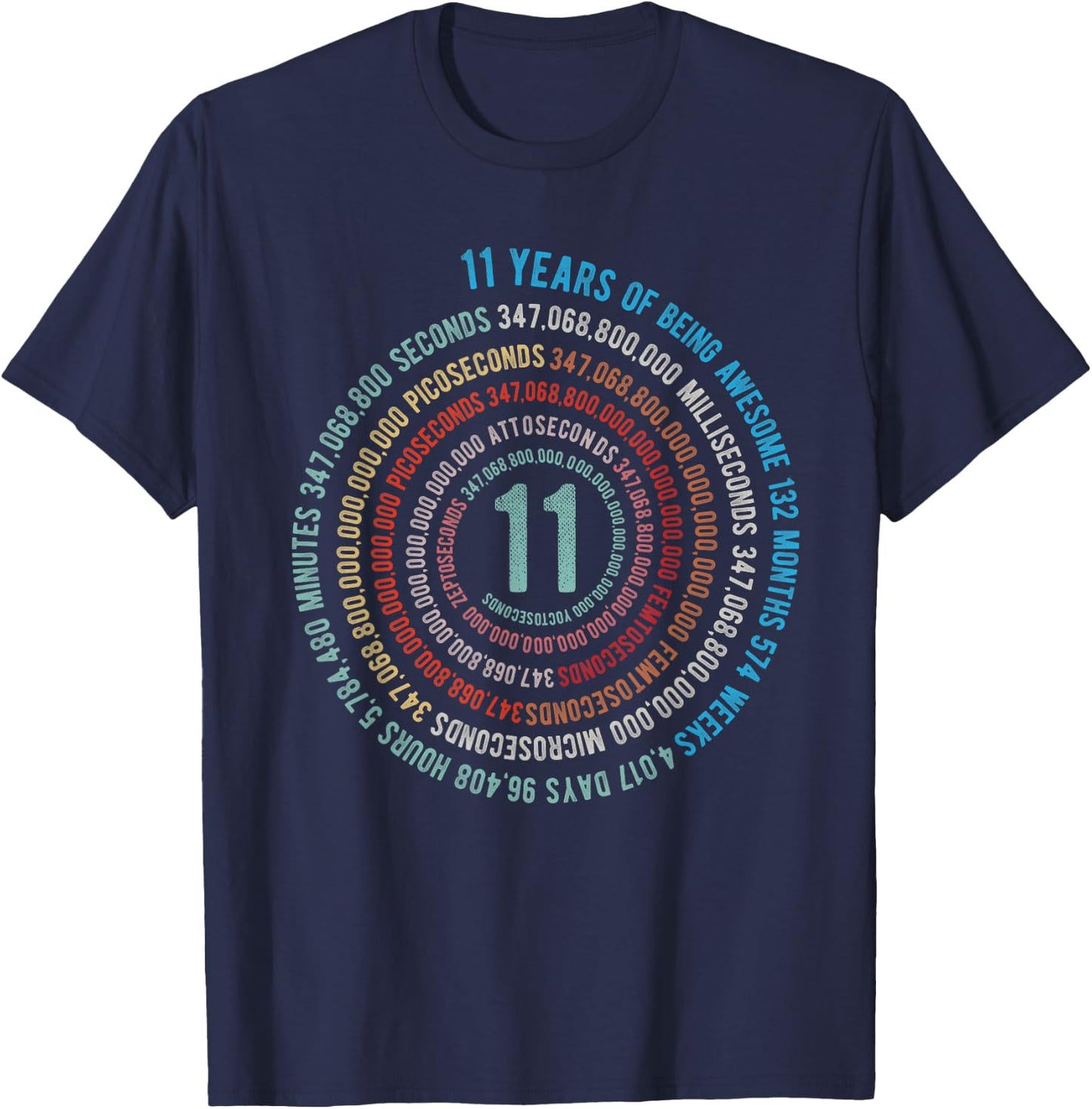 11 Years Birthday Helix 11 Year Boys Girls Birthday T-Shirt - T-Shirt | Navy