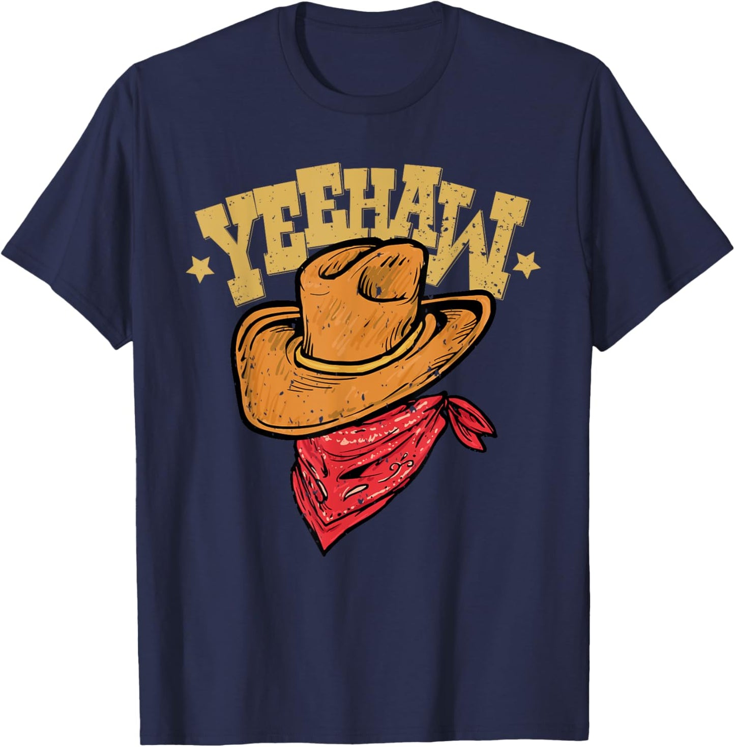 Western Cowboy Cowgirl Yeehaw , black T-Shirt - T-Shirt | Navy