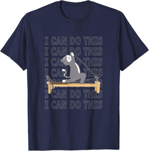 Pilates cat Reformer Pilates I can do this motivation T-Shirt - T-Shirt | Navy