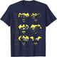 Batman Batmobiles Yellow Logos T-Shirt - T-Shirt | Navy