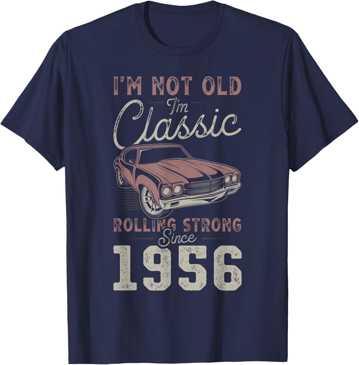 1956 Muscle Car 70. Geburtstag Oldtimer T-Shirt - T-Shirt | Navy