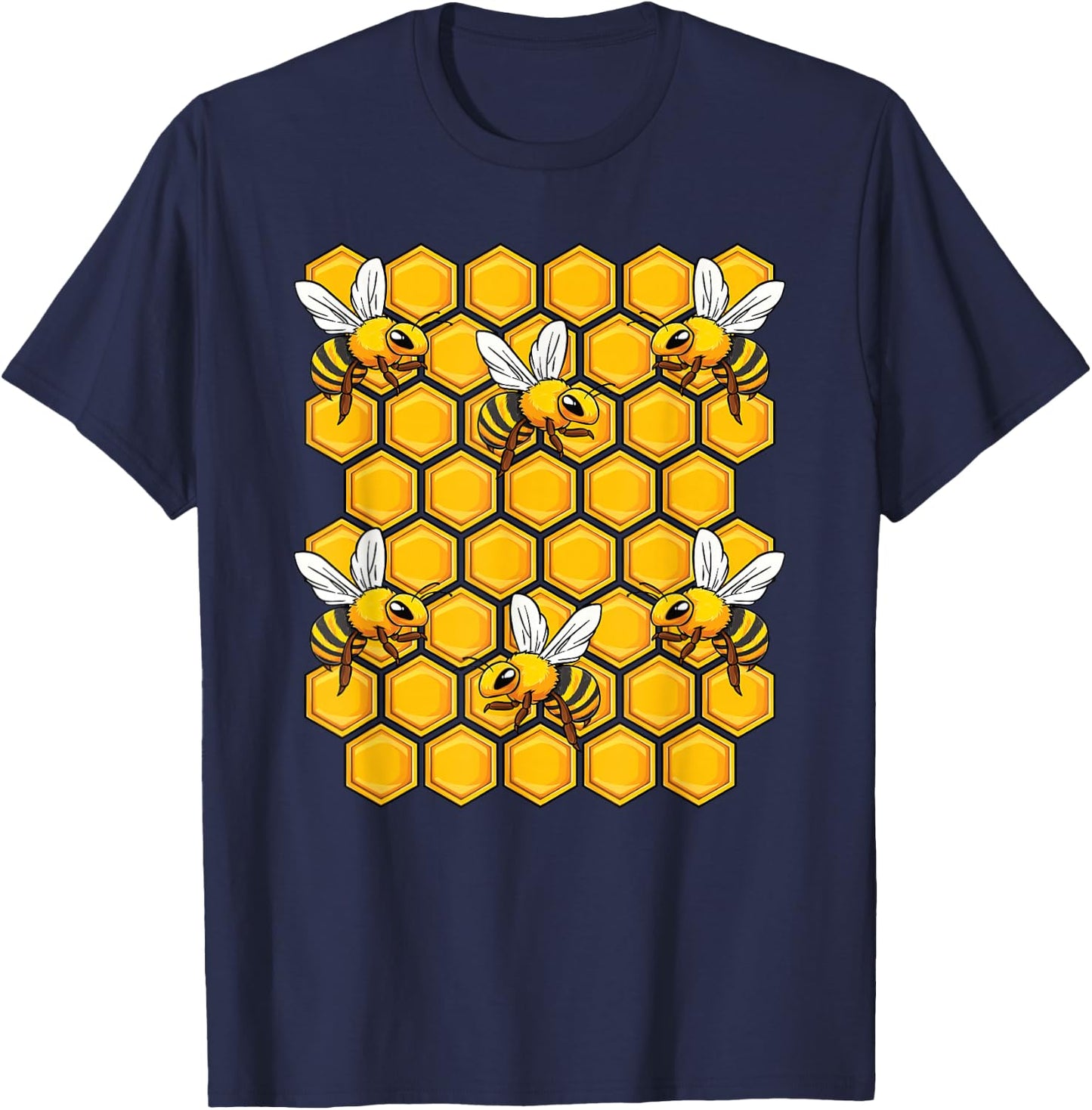 Beekeeper Honeycomb Honey Honeybee Beekeeping Bee Lover T-Shirt - T-Shirt | Navy