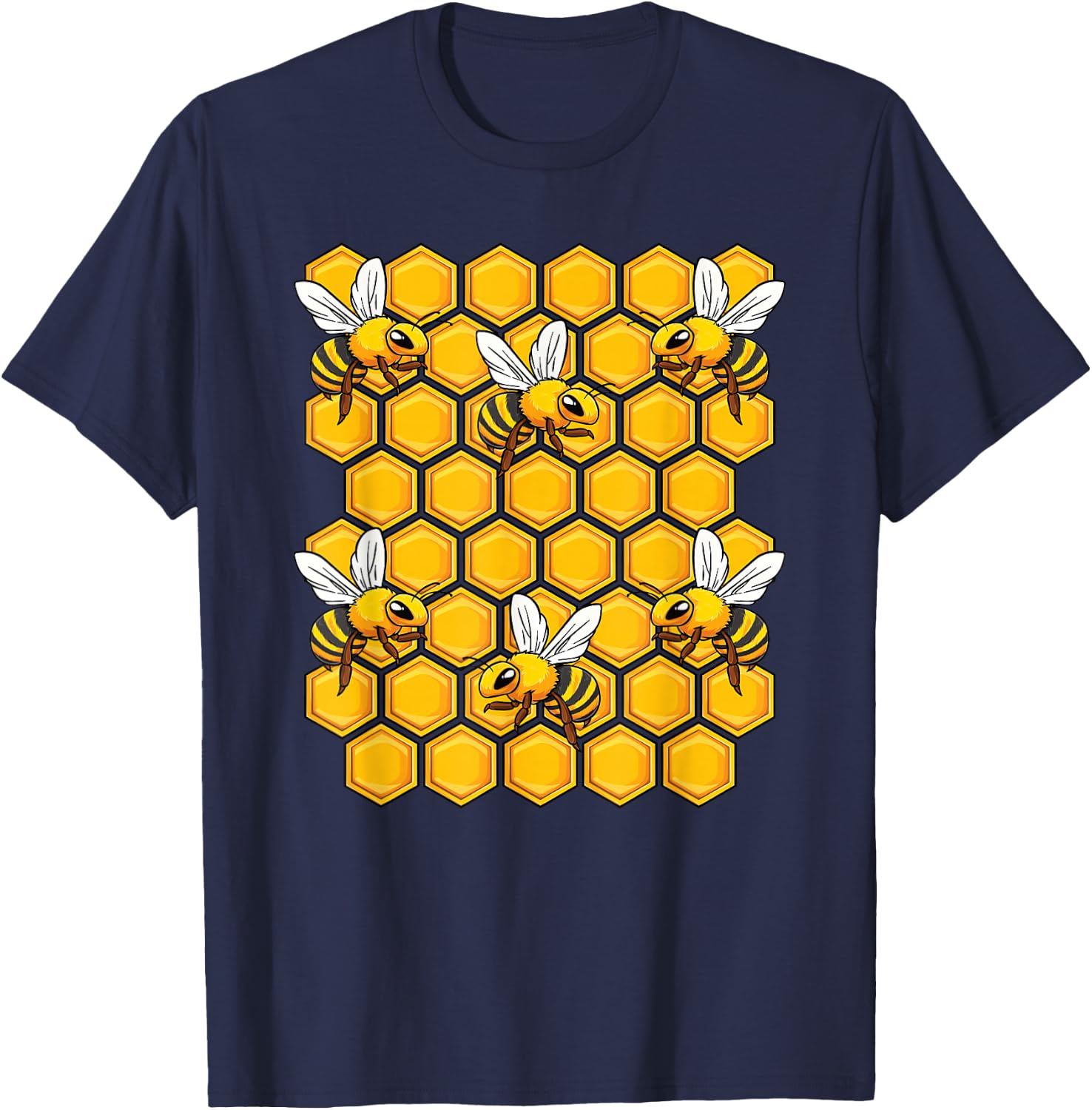 Beekeeper Honeycomb Honey Honeybee Beekeeping Bee Lover T-Shirt - T-Shirt | Navy