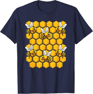 Beekeeper Honeycomb Honey Honeybee Beekeeping Bee Lover T-Shirt - T-Shirt | Navy