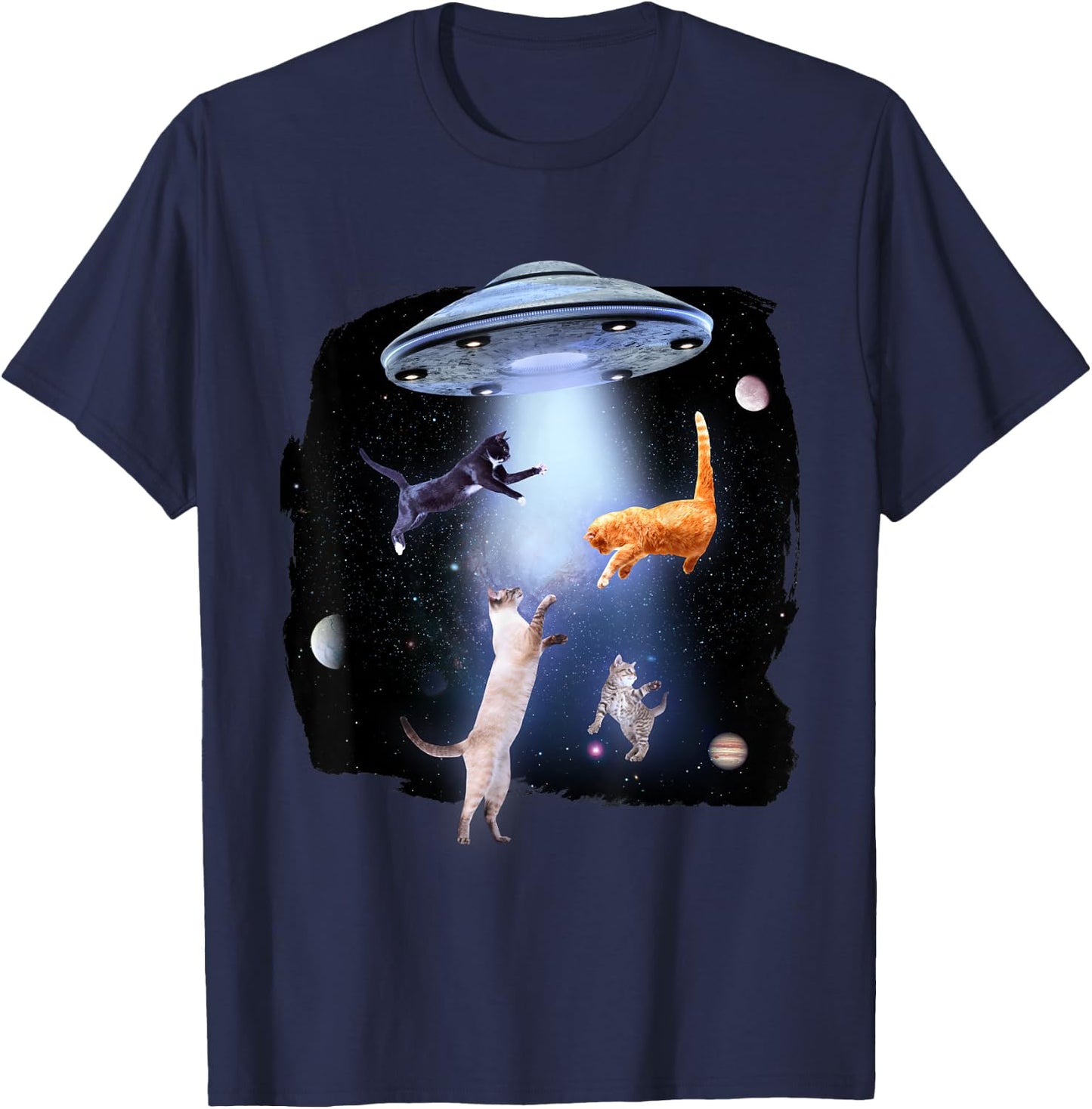 @n!mal Katze Lustig Katzenmotiv Katze Damen, -Erwachsene, Herren Schwarz S Standardlänge Klassische Passform Kurzarm Tierdruck Casual Freizeit Katze T-Shirt - T-Shirt | Navy