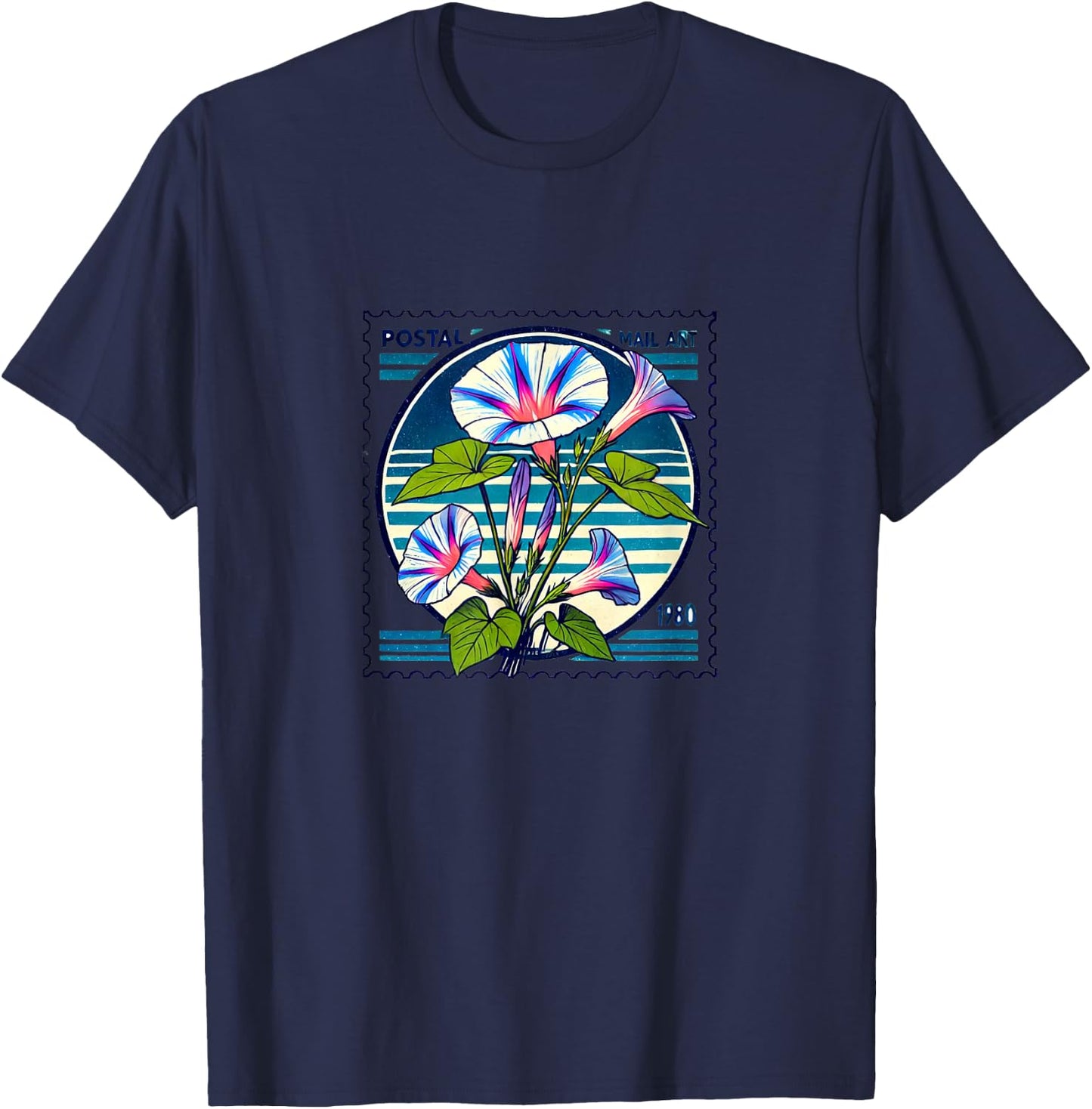 Morning Glory Flower Art Morning Glories Nature T-Shirt - T-Shirt | Navy