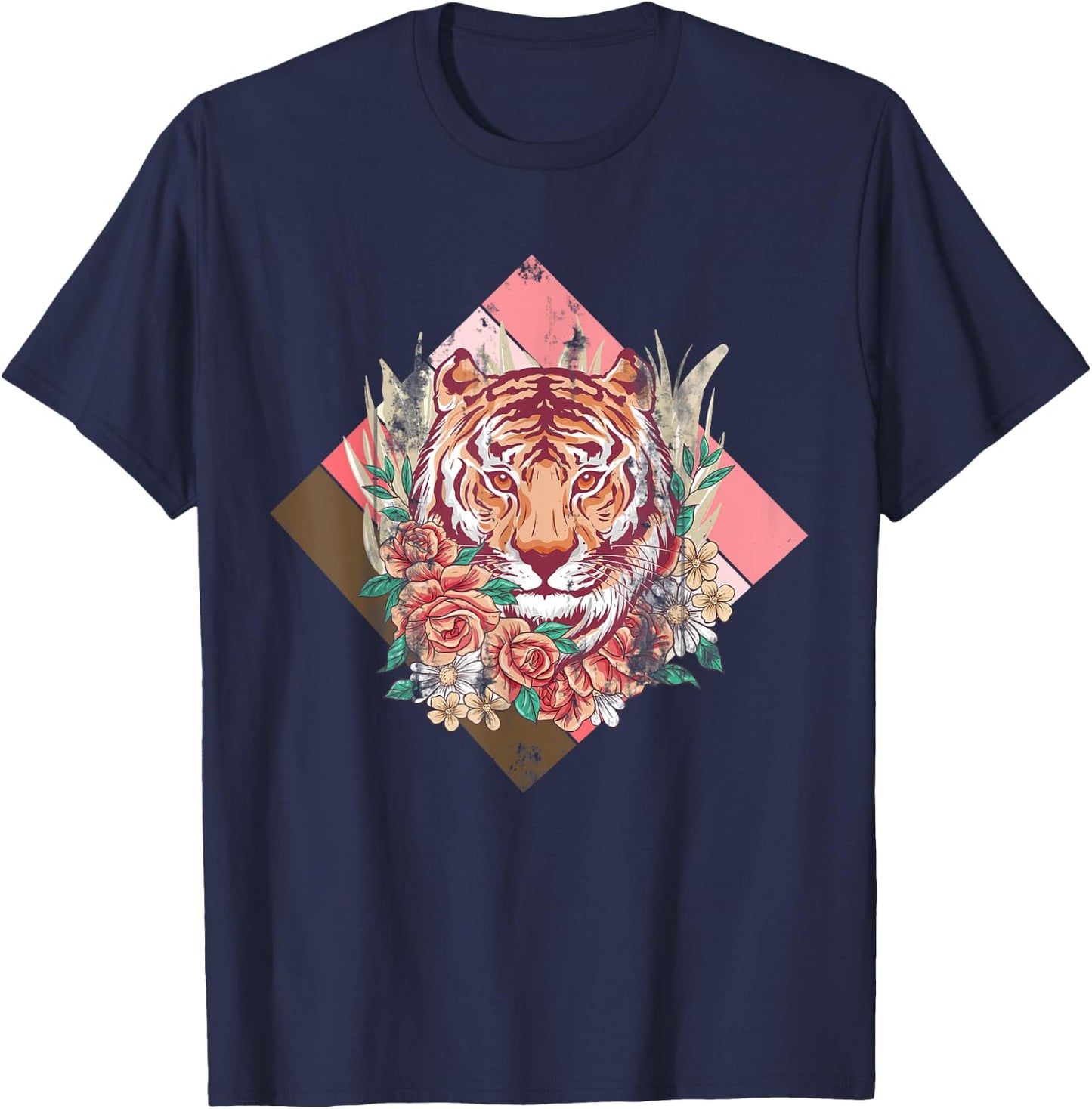 Cherry Blossom Sakura Tiger T-Shirt - T-Shirt | Navy