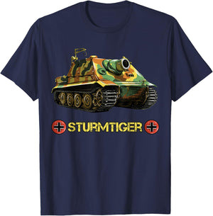 German Tank Storm Tiger from WW2 T-Shirt - T-Shirt | Navy
