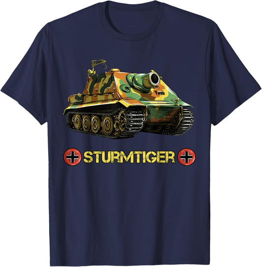 German Tank Storm Tiger from WW2 T-Shirt - T-Shirt | Navy