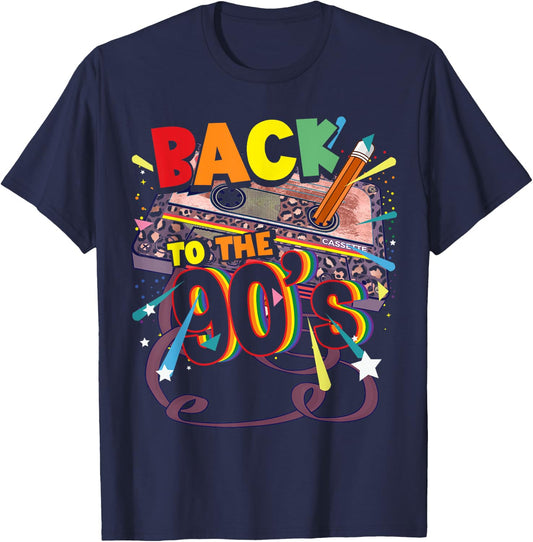 90s Outfit Party and Theme Party Costume Women's Men's , black T-Shirt - T-Shirt | Navy