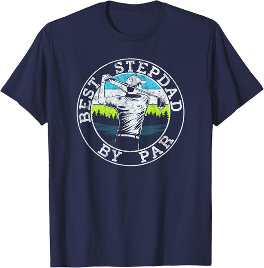 Best Stepdad By Par Funny Golf Father's Day Stepfather T-Shirt - T-Shirt | Navy