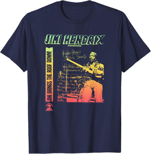 Jimi Hendrix Brings the Roof Down T-Shirt - T-Shirt | Navy