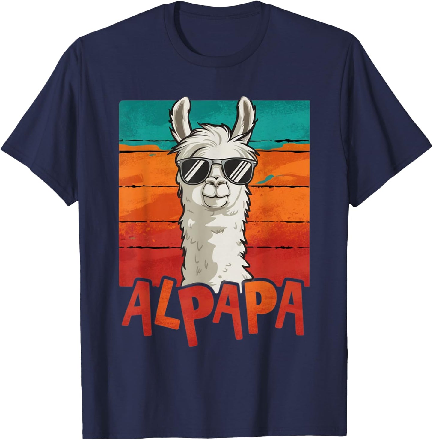 Alpaka Best Dad Alpaka Vatertagsgeschenk für Papa T-Shirt - T-Shirt | Navy