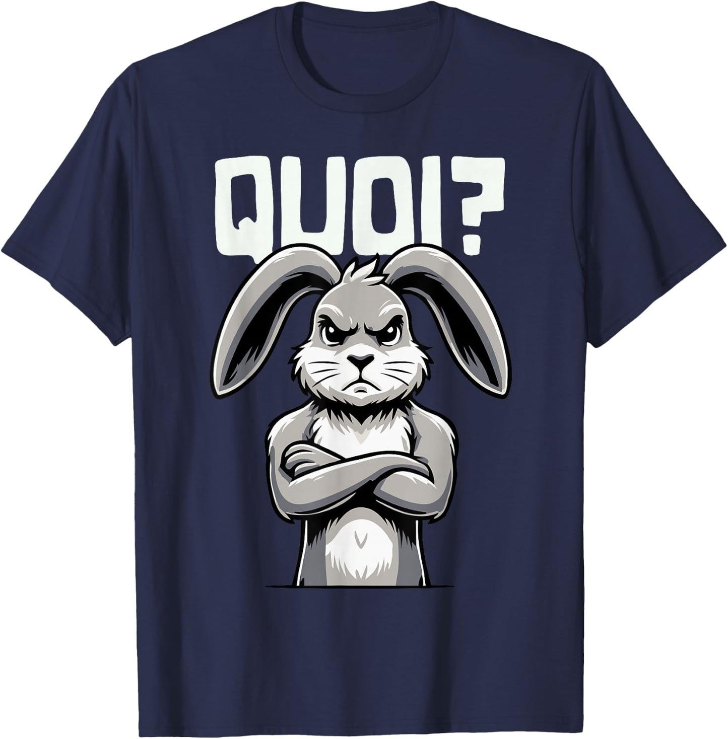 Funny Rabbit Woman Girl Boy Child What Rabbit , Black, S T-Shirt - T-Shirt | Navy