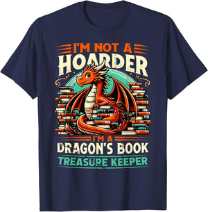 Dragon's Book Treasure Keeper - No Hamster T-Shirt - T-Shirt | Navy