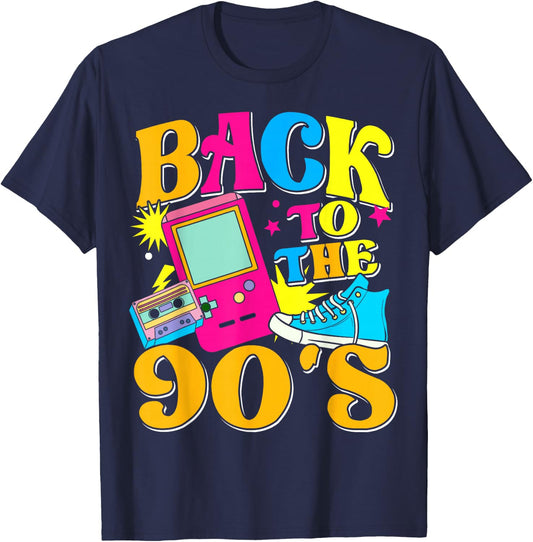 90s for 90s Retro Party Back to the 90s , black T-Shirt - T-Shirt | Navy