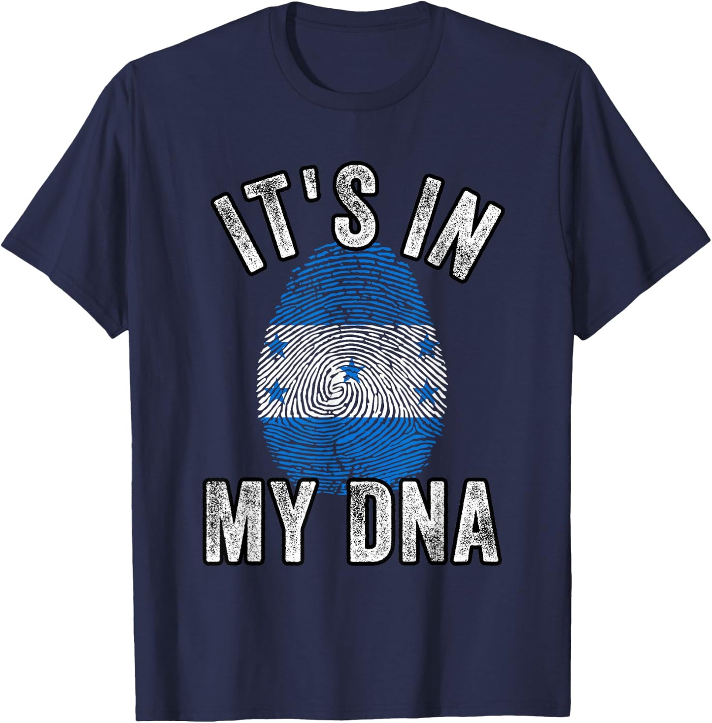 Funny it's in my DNA Honduras flag Fingerprint T-Shirt - T-Shirt | Navy