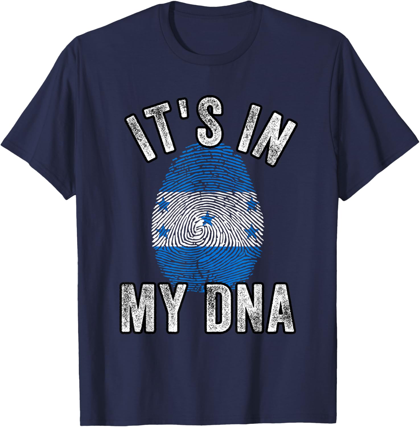 Funny it's in my DNA Honduras flag Fingerprint T-Shirt - T-Shirt | Navy