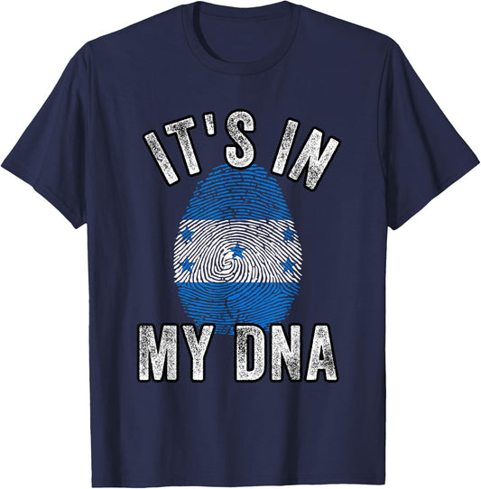 Funny it's in my DNA Honduras flag Fingerprint T-Shirt - T-Shirt | Navy