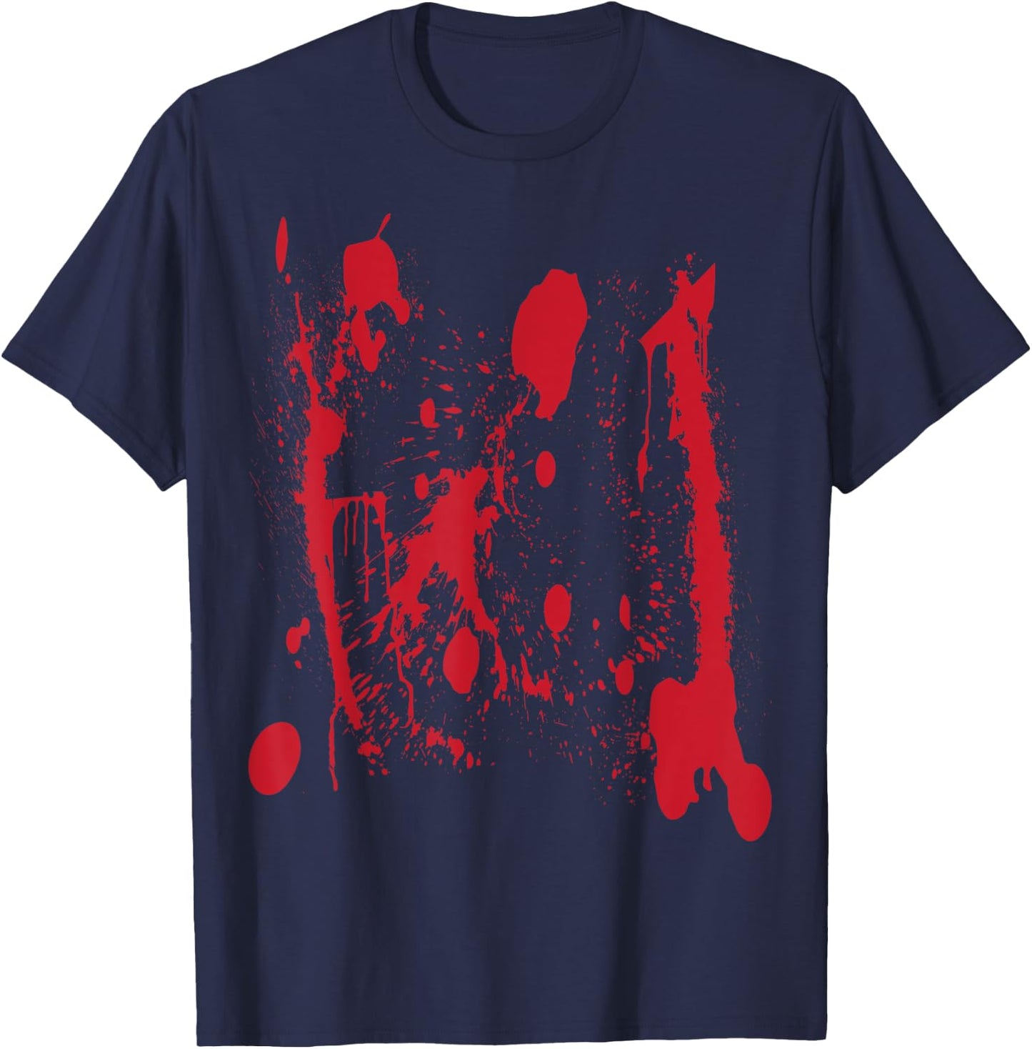 Blood Splatter Halloween Zombie Victim T-Shirt - T-Shirt | Navy