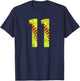 Vintage Distressed Grunge Softball 11 Jersey Number T-Shirt - T-Shirt | Navy